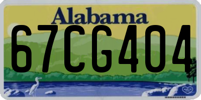 AL license plate 67CG404
