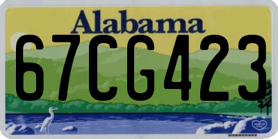 AL license plate 67CG423