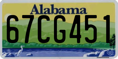 AL license plate 67CG451
