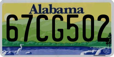 AL license plate 67CG502