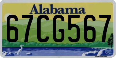 AL license plate 67CG567