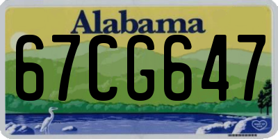 AL license plate 67CG647