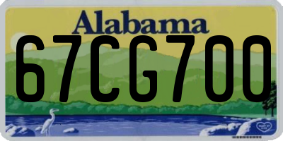 AL license plate 67CG700
