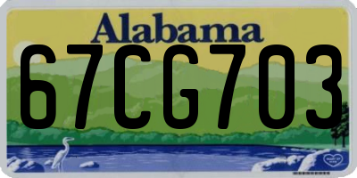 AL license plate 67CG703