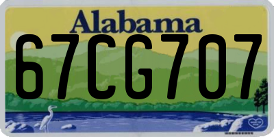 AL license plate 67CG707