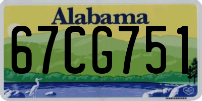 AL license plate 67CG751