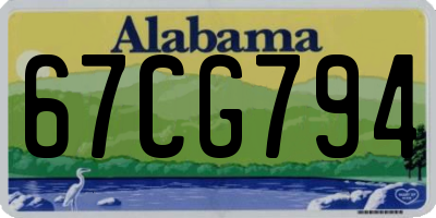 AL license plate 67CG794
