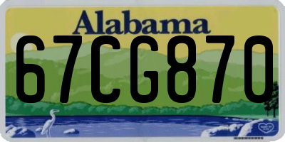 AL license plate 67CG870