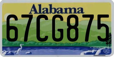 AL license plate 67CG875