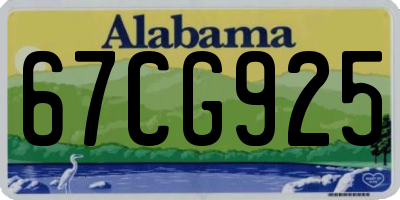 AL license plate 67CG925