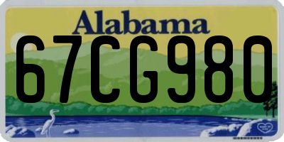 AL license plate 67CG980