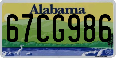 AL license plate 67CG986