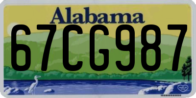 AL license plate 67CG987