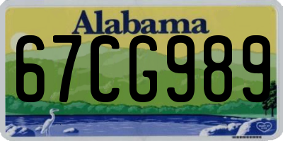 AL license plate 67CG989