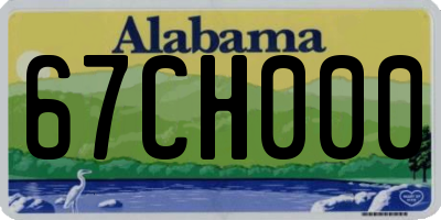 AL license plate 67CH000