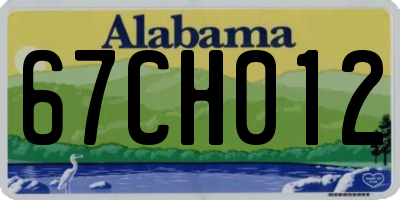 AL license plate 67CH012