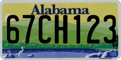 AL license plate 67CH123