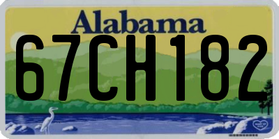 AL license plate 67CH182