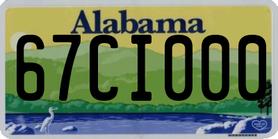 AL license plate 67CI000
