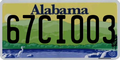 AL license plate 67CI003