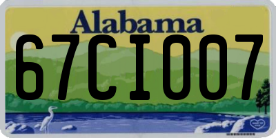 AL license plate 67CI007