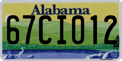 AL license plate 67CI012