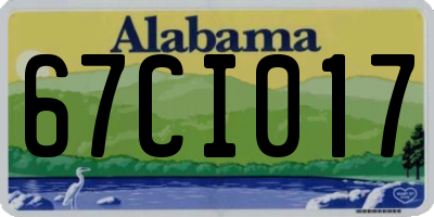 AL license plate 67CI017