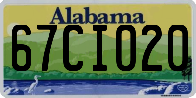 AL license plate 67CI020