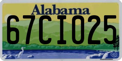 AL license plate 67CI025