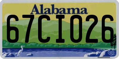 AL license plate 67CI026