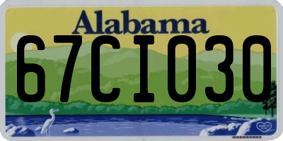 AL license plate 67CI030