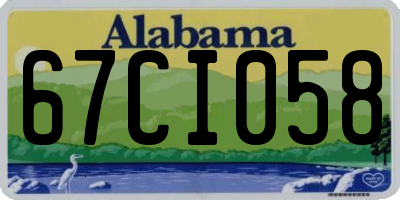 AL license plate 67CI058