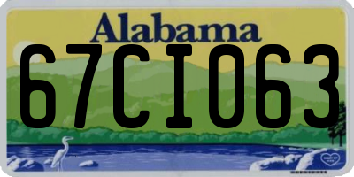 AL license plate 67CI063