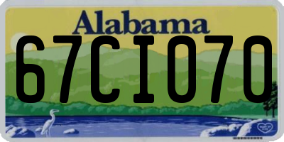 AL license plate 67CI070