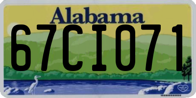 AL license plate 67CI071