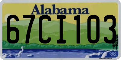 AL license plate 67CI103