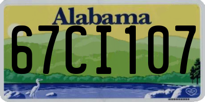 AL license plate 67CI107