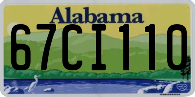 AL license plate 67CI110