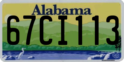 AL license plate 67CI113