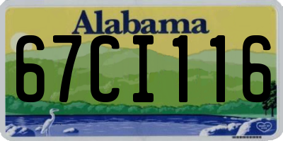 AL license plate 67CI116
