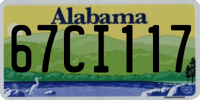 AL license plate 67CI117