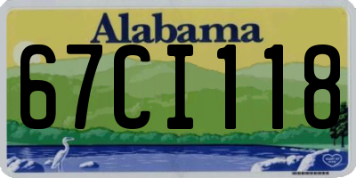 AL license plate 67CI118