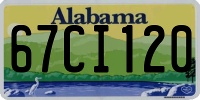 AL license plate 67CI120