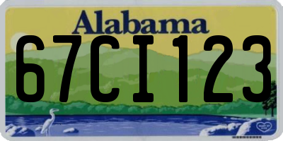 AL license plate 67CI123