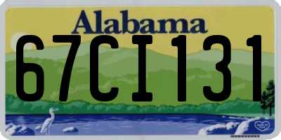 AL license plate 67CI131