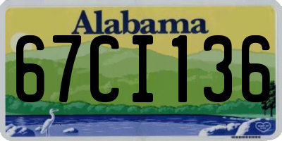 AL license plate 67CI136