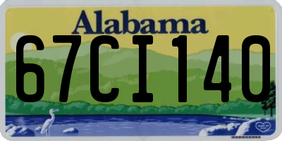 AL license plate 67CI140