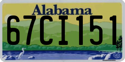AL license plate 67CI151