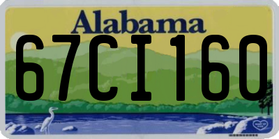 AL license plate 67CI160