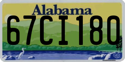 AL license plate 67CI180